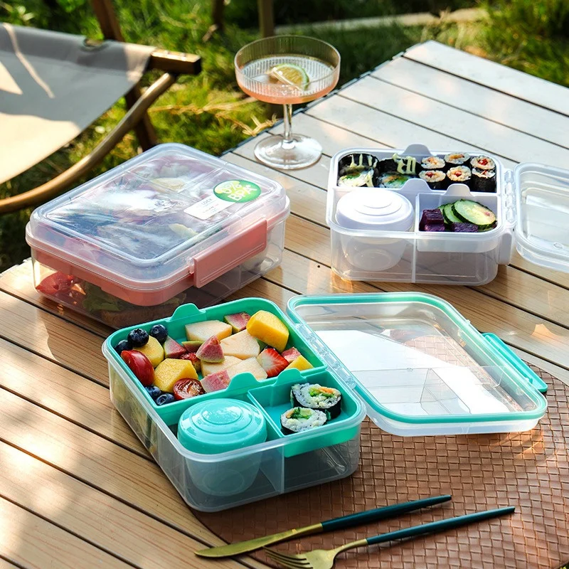 Bento Box Two Tier - Taşınabilir Sap tasarımı Çift katmanlı Öğle
