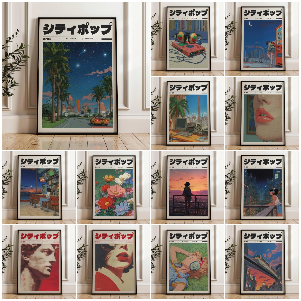 Japanese Lifestyle Anime - Vintage Tarzı Manifest Sanatı, Retro Japon