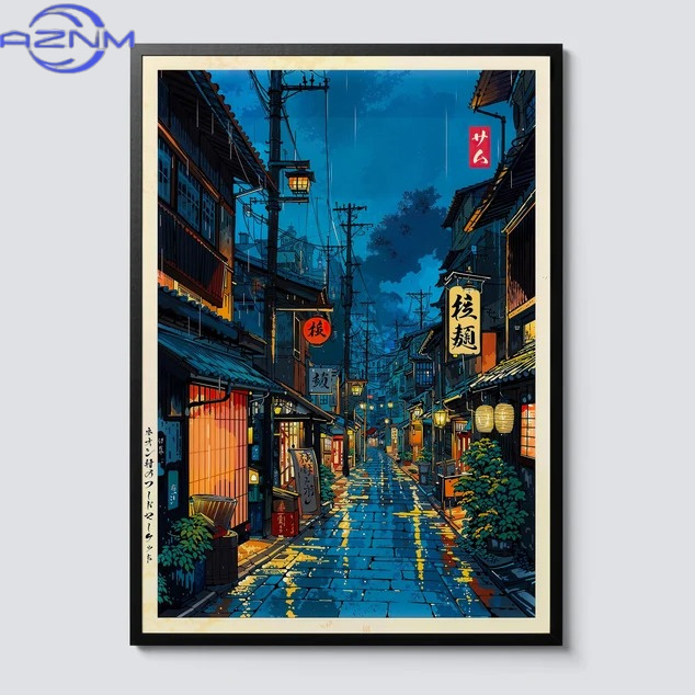 Japanese Lifestyle Anime - AZNM japon tokyo çayevi karikatür tuval